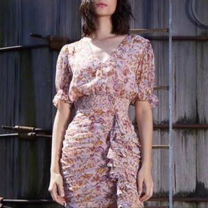 Walter Baker- NWT Light Pink Floral Ruffle Mini Dress